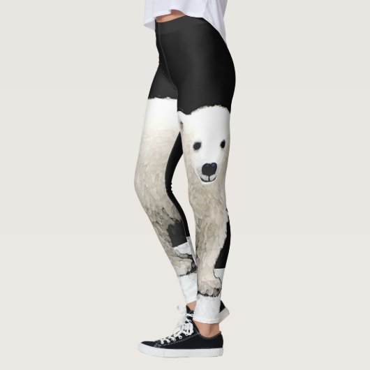Eisbär-CUB-Malerei - ursprüngliche Tier-Kunst Leggings (Links)