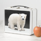 Eisbär-CUB-Malerei - ursprüngliche Tier-Kunst Metall Brotdose (Beispiel)