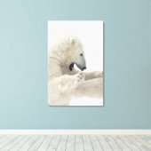 Eisbär, der mit einem anderen Bären kämpft Leinwanddruck (Insitu (Holzboden))