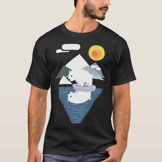 Eisbär-Dilemma-Baseball-Ärmel T-Shirt (Vorderseite)