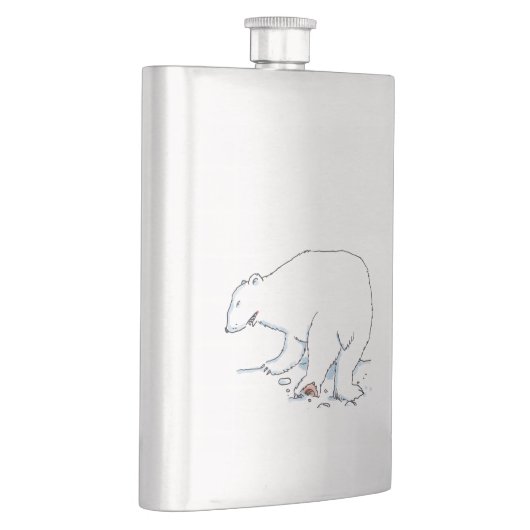 Eisbär-Edelstahl-Kolben Flachmann (Rechts)