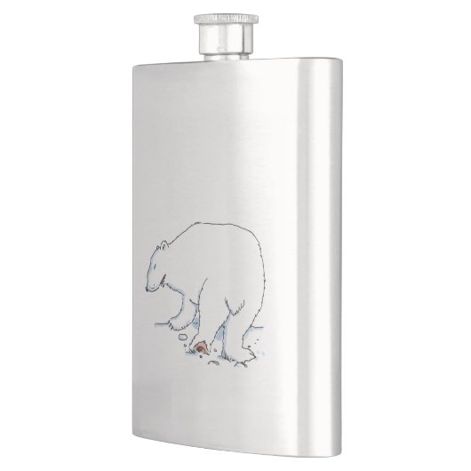 Eisbär-Edelstahl-Kolben Flachmann (Links)