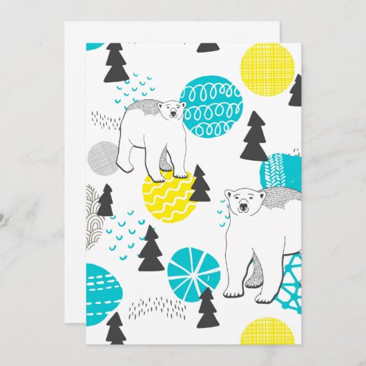 Eisbär Einladung (Vorne/Hinten)