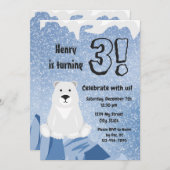 Eisbär - Einladung zum Geburtstag (Vorne/Hinten)