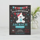 Eisbär Einladung zum Geburtstag / Winter Geburtsta (Stehend Vorderseite)