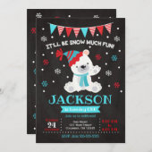 Eisbär Einladung zum Geburtstag / Winter Geburtsta (Vorne/Hinten)