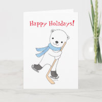 Eisbär-Eis-Hockey-Weihnachtsgruß-Karte