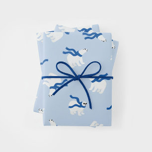 Eisbär-Feiertag Geschenkpapier Set