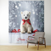 Eisbär-Feiertags-Hintergrund Wandteppich (Beispiel)