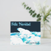 Eisbär - Feliz Navidad Feiertagskarte (Stehend Vorderseite)