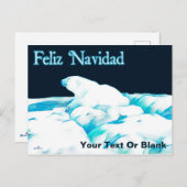 Eisbär - Feliz Navidad Feiertagspostkarte (Vorne/Hinten)