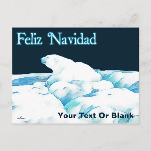 Eisbär - Feliz Navidad Feiertagspostkarte (Vorderseite)