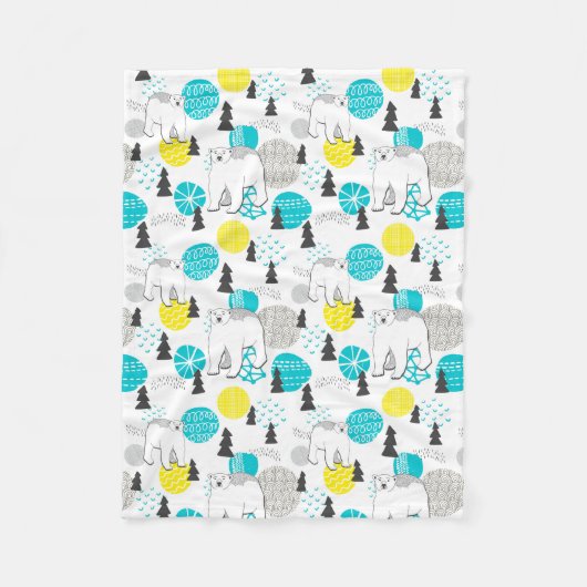 Eisbär Fleecedecke (Vorderseite)
