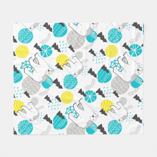 Eisbär Fleecedecke (Vorderseite (Horizontal))