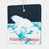 Eisbär - Fröhliche Weihnachten Keramikornament (Links)