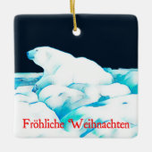 Eisbär - Fröhliche Weihnachten Keramikornament (Vorderseite)