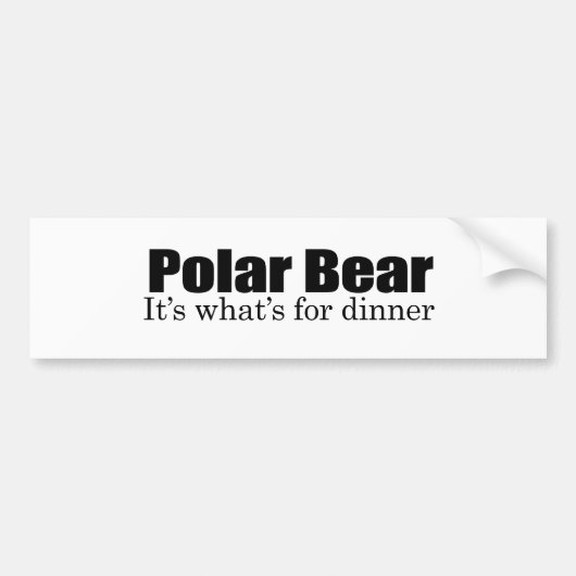Eisbär für Abendessen Autoaufkleber (Vorne)
