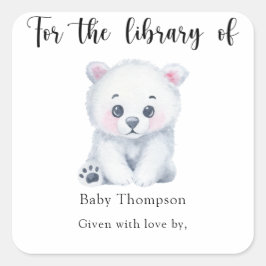Eisbär - für die Bibliothek Quadratischer Aufkleber