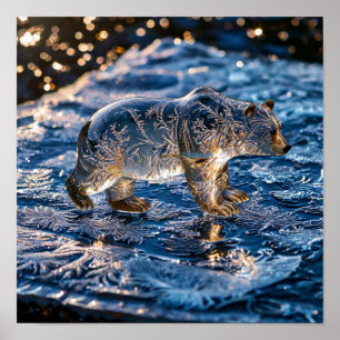 Eisbär, gefroren poster