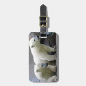 Eisbär-Gepäckanhänger mit Lederband Gepäckanhänger (Vorderseite vertikal)
