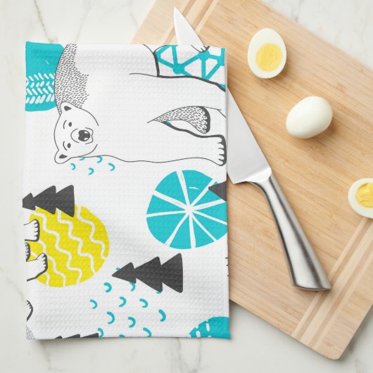 Eisbär Geschirrtuch (Viertel Falte)