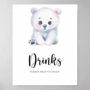 Eisbär - Getränke helfen sich selbst beim Poster