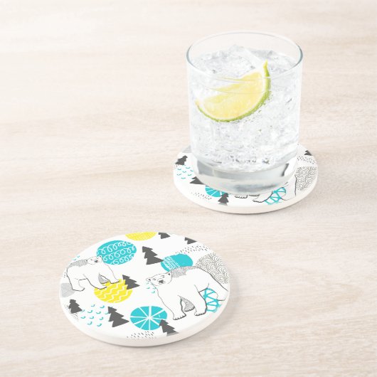 Eisbär Getränkeuntersetzer (Seite)