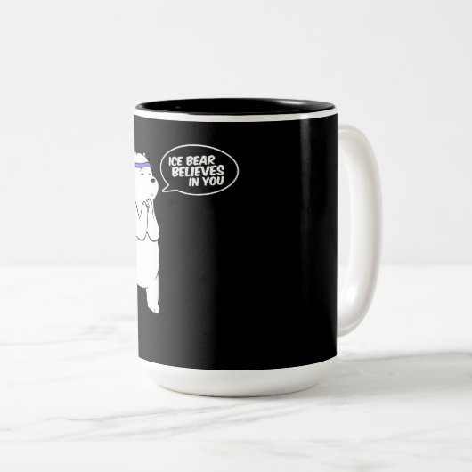 Eisbär glaubt an dich, dass der Eisbär lange Zeit Zweifarbige Tasse (VorderseiteRechts)