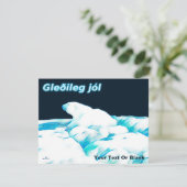 Eisbär - Gleðileg Jól Feiertagskarte (Stehend Vorderseite)