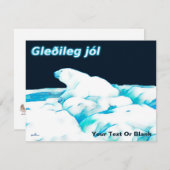 Eisbär - Gleðileg Jól Feiertagskarte (Vorne/Hinten)