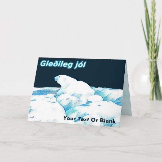 Eisbär - Gleðileg Jól Feiertagskarte (Vorderseite)