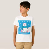 Eisbär grinsen und Schneemann T-Shirt (Vorne ganz)