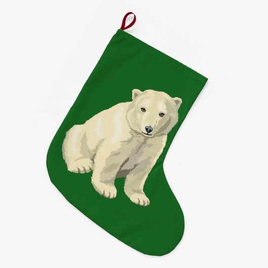 Eisbär Großer Weihnachtsstrumpf (Vorderansicht (hängend))