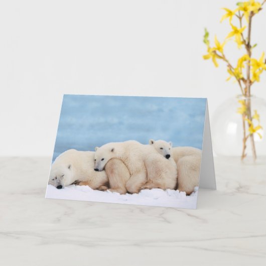 Eisbär-Gruß-Karte Karte (Gelbe Blume)