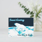 Eisbär - Grüße der Saison Feiertagspostkarte (Stehend Vorderseite)