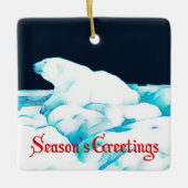 Eisbär - Grüße der Saison Keramikornament (Vorderseite)