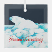 Eisbär - Grüße der Saison Ornament Aus Glas (Vorderseite)