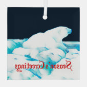 Eisbär - Grüße der Saison Ornament Aus Glas (Rückseite)