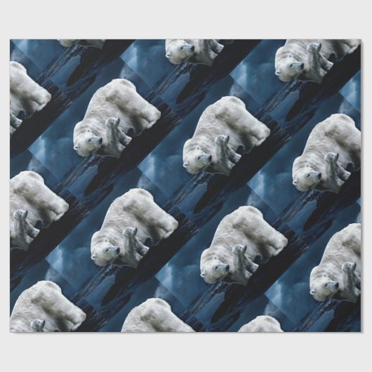 Eisbär - Halber Brick Geschenkpapier (Flach)