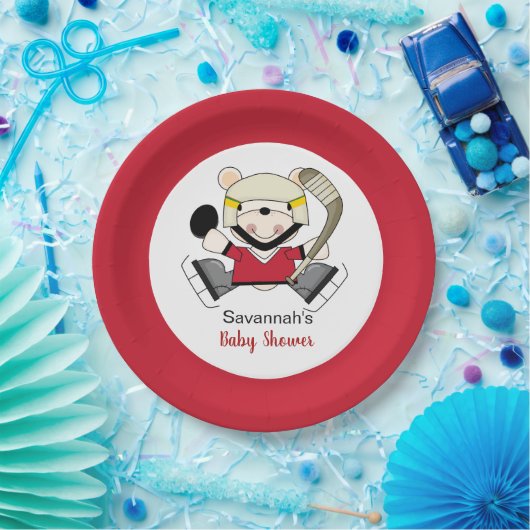 Eisbär-Hockey-Spieler-Gewohnheits-Pappteller Pappteller (Party)