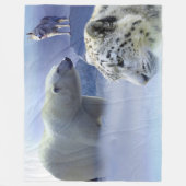 Eisbär, Hund und Schneeleopard Fleecedecke (Vorderseite)