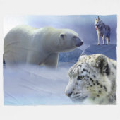 Eisbär, Hund und Schneeleopard Fleecedecke (Vorderseite (Horizontal))