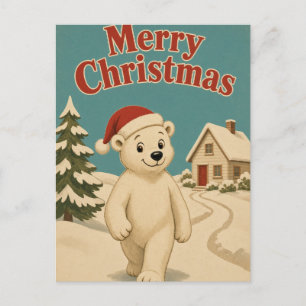 Eisbär-Hüttenweg-Tier-Weihnachten Postkarte