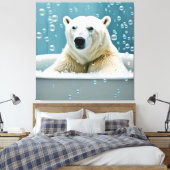 Eisbär im Baden Leinwanddruck (Insitu (Schlafzimmer))
