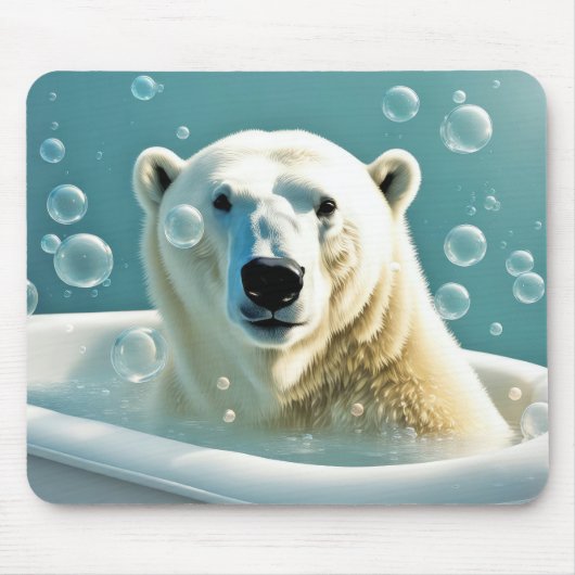 Eisbär im Baden Mousepad (Vorne)