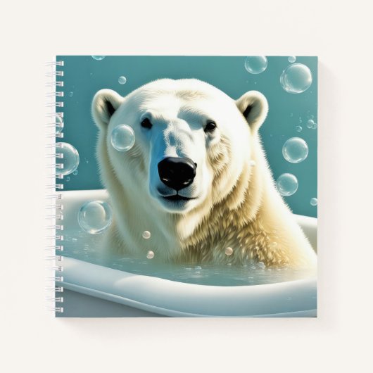 Eisbär im Baden Notizblock (Vorderseite)