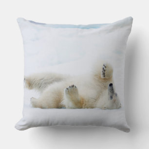 Eisbär im Schnee, Norwegen Kissen