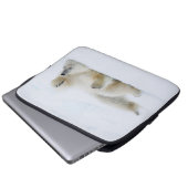 Eisbär im Schnee, Norwegen Laptopschutzhülle (Vorne Knopf)