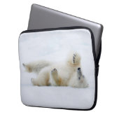 Eisbär im Schnee, Norwegen Laptopschutzhülle (Vorderseite Links)