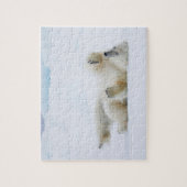 Eisbär im Schnee, Norwegen Puzzle (Vertikal)